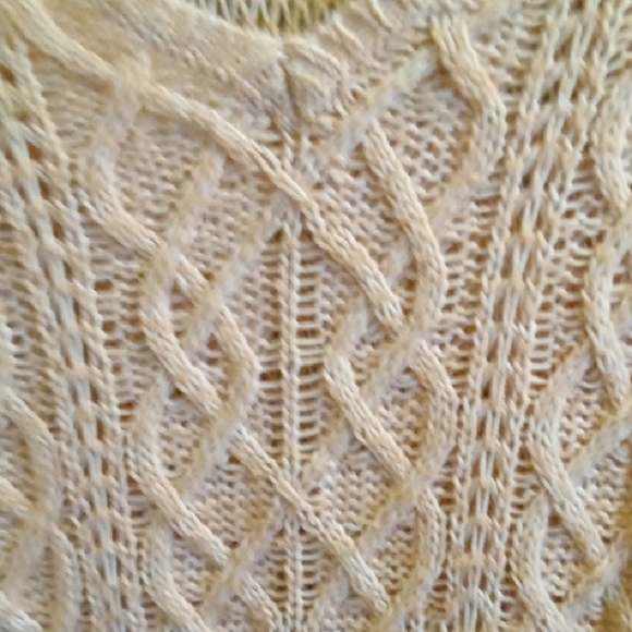 Womans M Sonoma Pink V-Neck Cable Knit Sweater - Picture 3 of 4